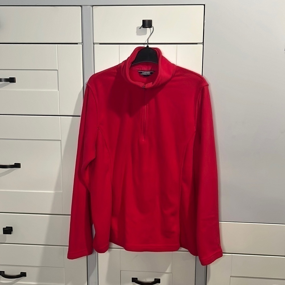 LANDS’ End. Women’s. Large. 14 - 16. Fleece. Quarter zip. Pull over.